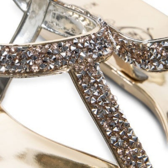 Jelly Sandals gold ankles straps with shiny jewel - Picture 4 of 4